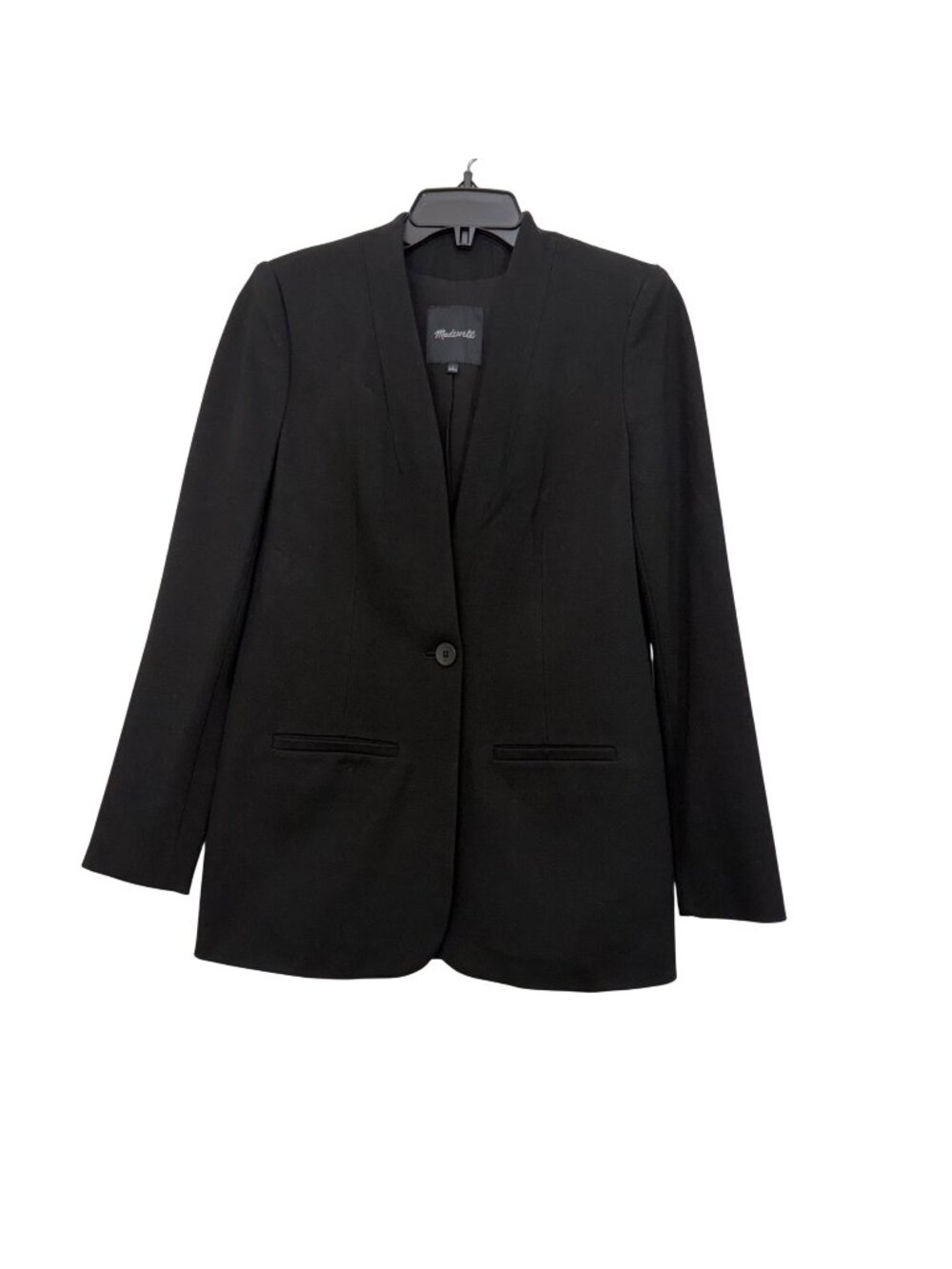 Madewell Black Single-Button Blazer Womens SZ 0 Professional Long Sleeve Jacket
